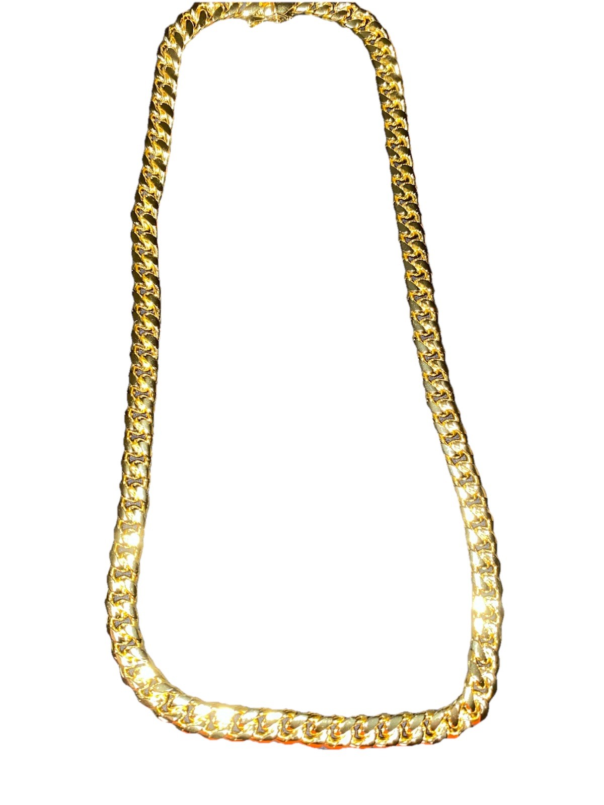 14k Solid Gold Over Brass 24in Cuban Chain