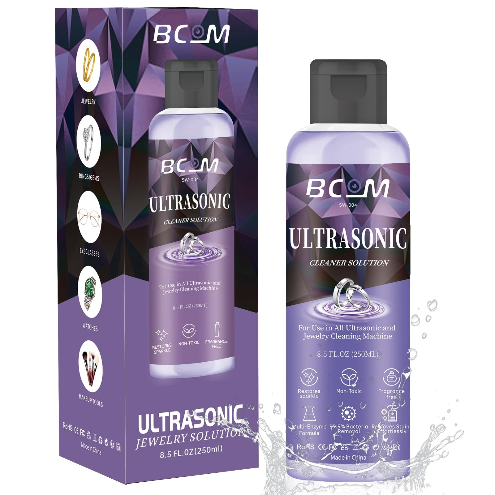Ultrasonic Jewelry Cleaning Solution, Great for Use in All Ultrasound Purple