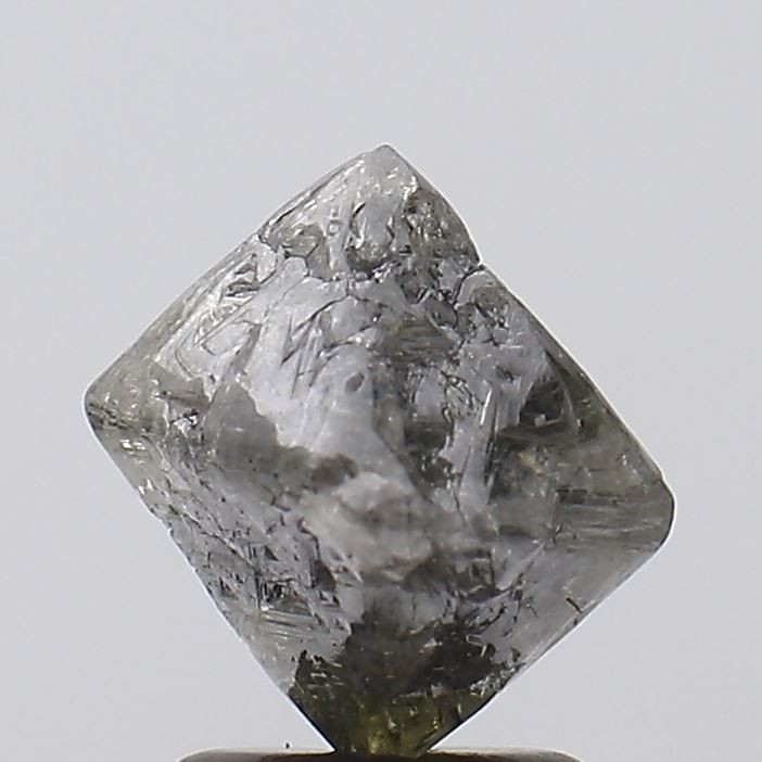 2.88Cts Natural Gray Raw Diamond, Octahedron Shape Loose Diamond 10