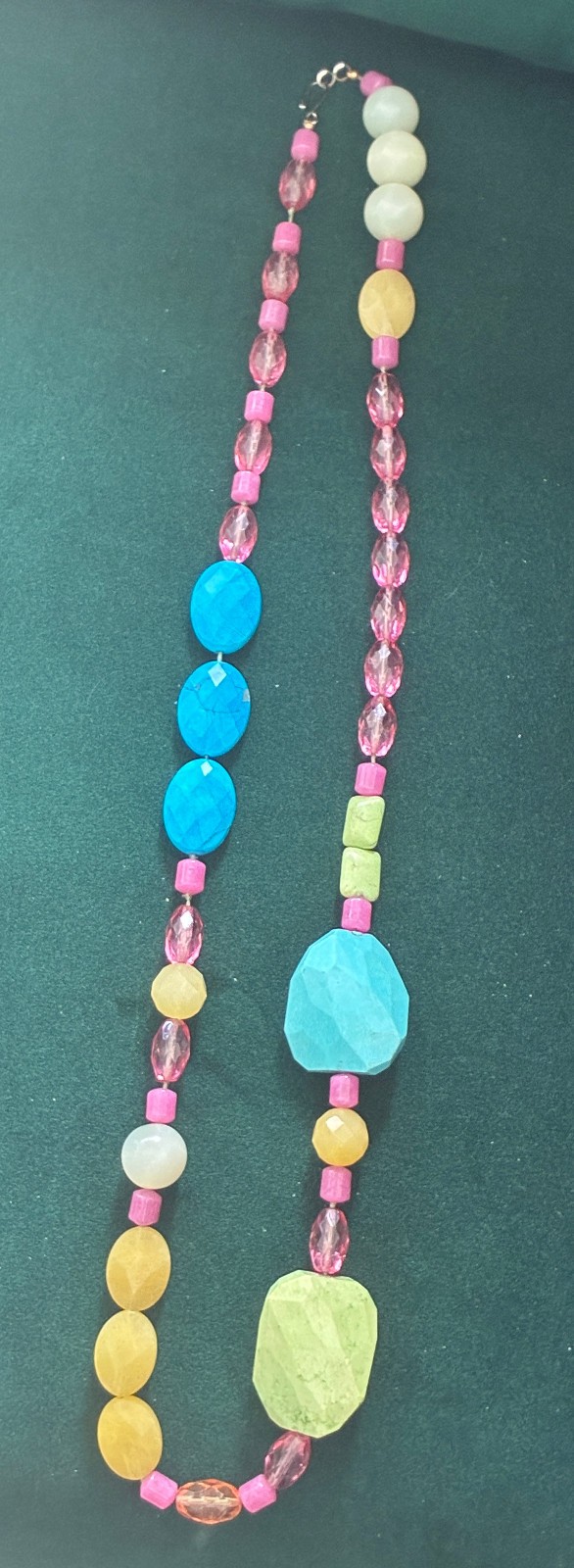 ONE OF A KIND, JUST SPECTACULAR COLOR, Semi Precious Stone Necklace 30″ HEALING
