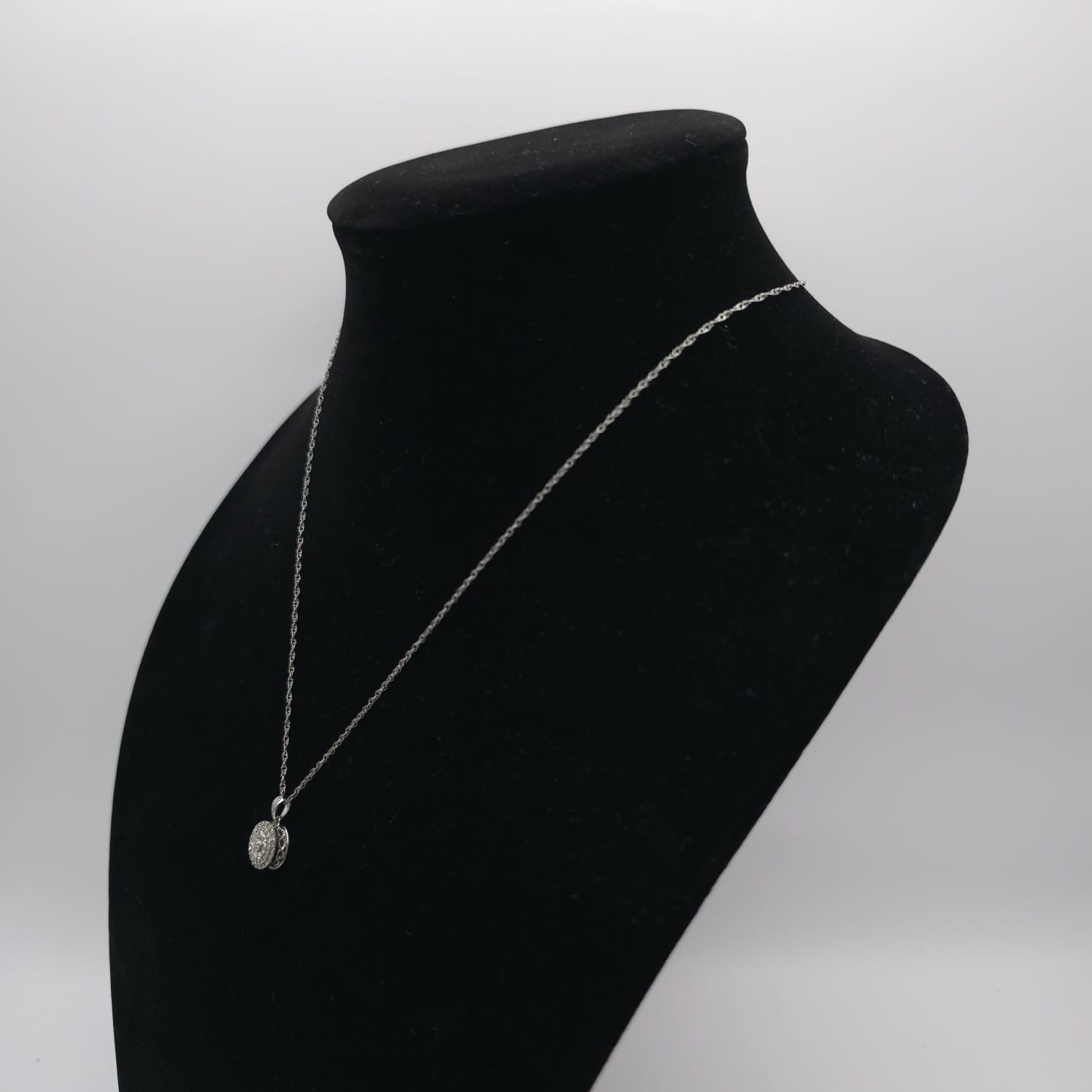 MIDAS 925 Cable Chain Necklace Genuine Diamond Charm Pendant