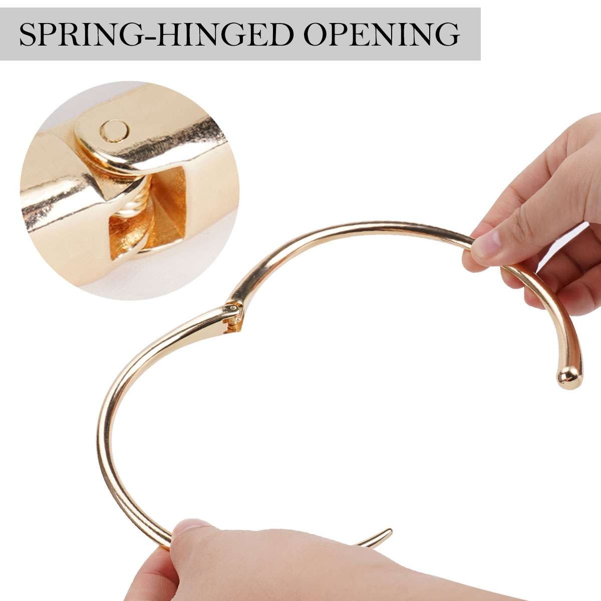 Women’s thick gold Choker necklace neck collar with spring hinge buckle jewelry