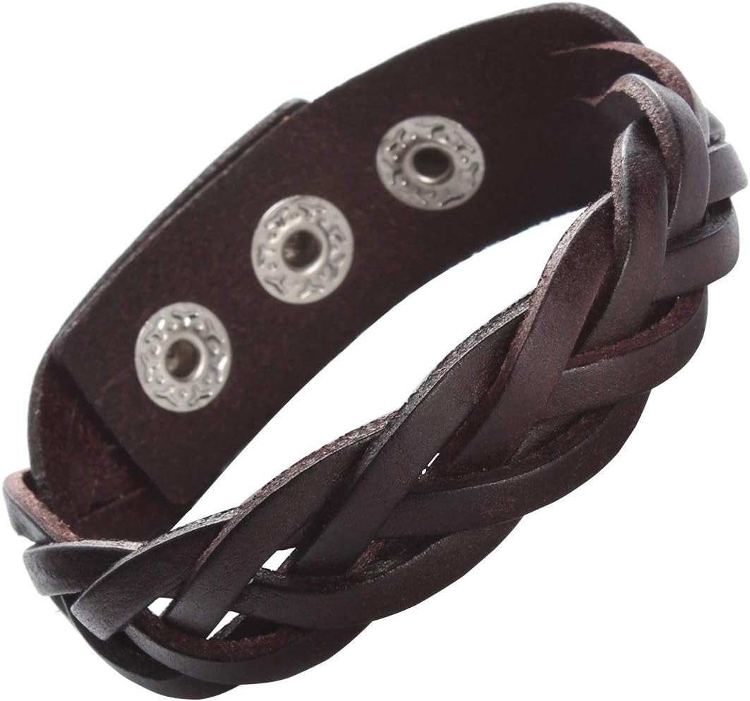 Stylish Adjustable Genuine Leather Bracelet for Men & Women – 7 Colors Available