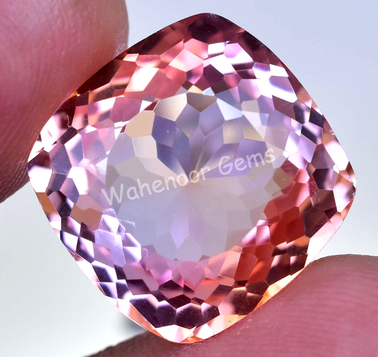 Natural imperial Topaz 24.90 Ct Cushion Stunning AGL Certified Loose Gemstone