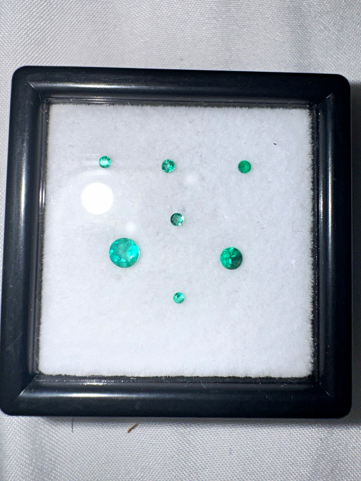 Natural Green Emerald Round Cut Loose Gemstones Lot of 6 Pieces