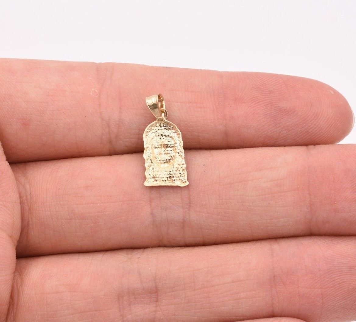 3/4″ Diamond Cut Jesus Head Charm Pendant Real Solid 10K Yellow White Gold