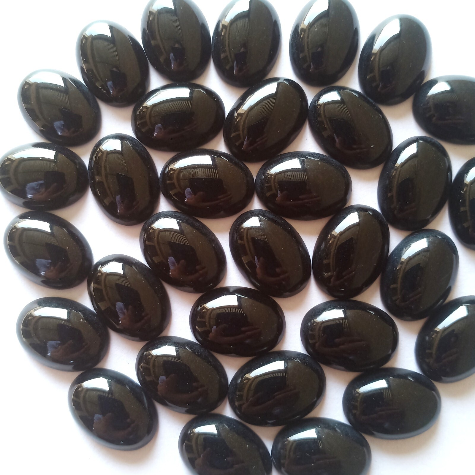 Amazing Black Onyx Oval Cabochon Calibrated Size 3x5mm To 8x10mm Onyx Gemstone