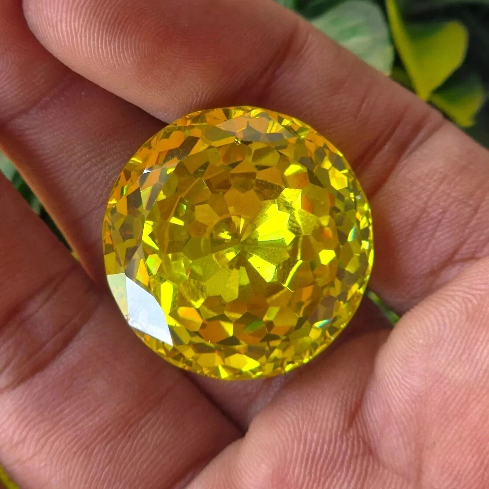 60 Ct Natural Yellow Zircon Round Cut Loose Certified Premium Quality Gemstone