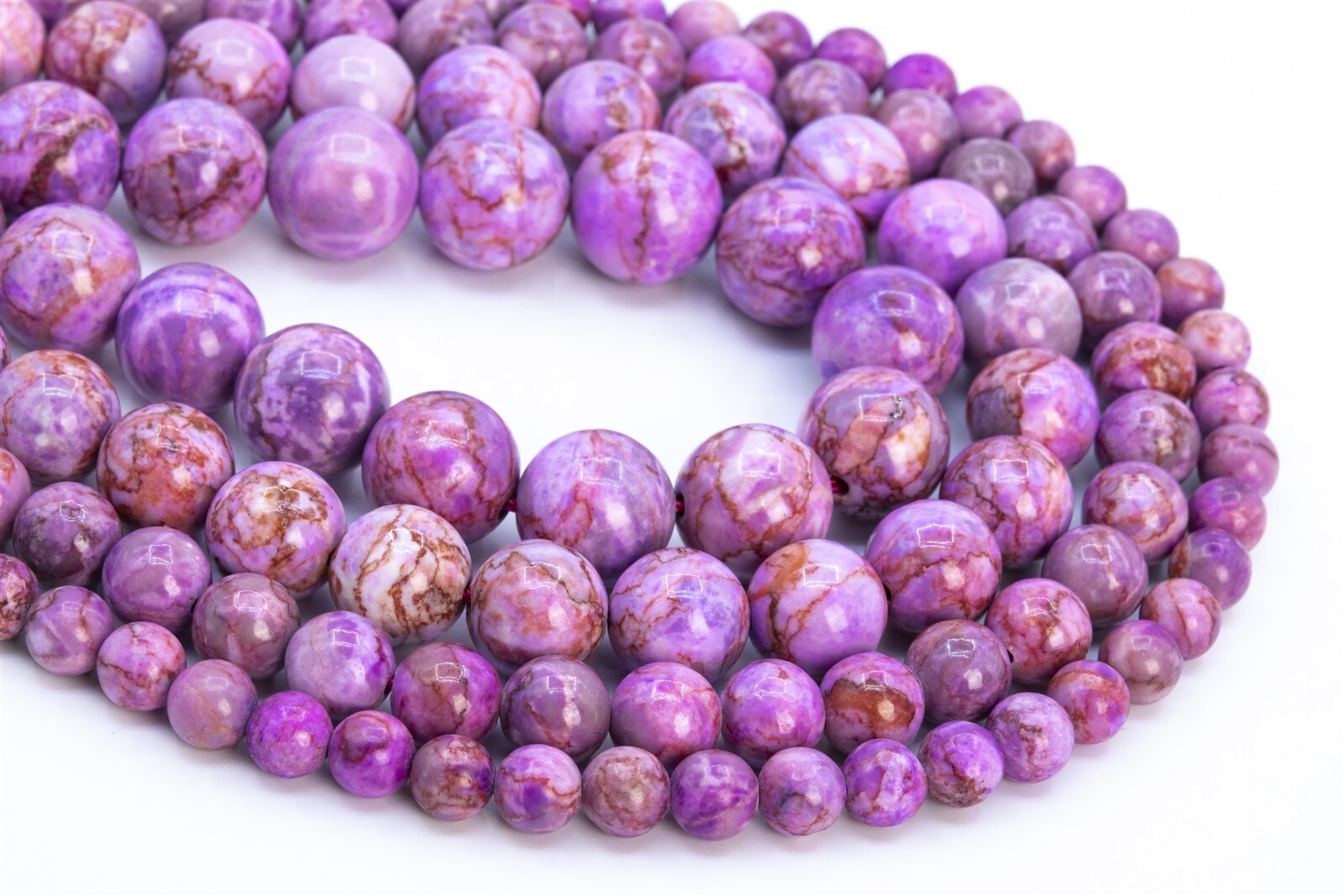 Pink Purple Magnesite Turquoise Beads Grade AAA Round Loose Beads 6/8-9/10/12MM