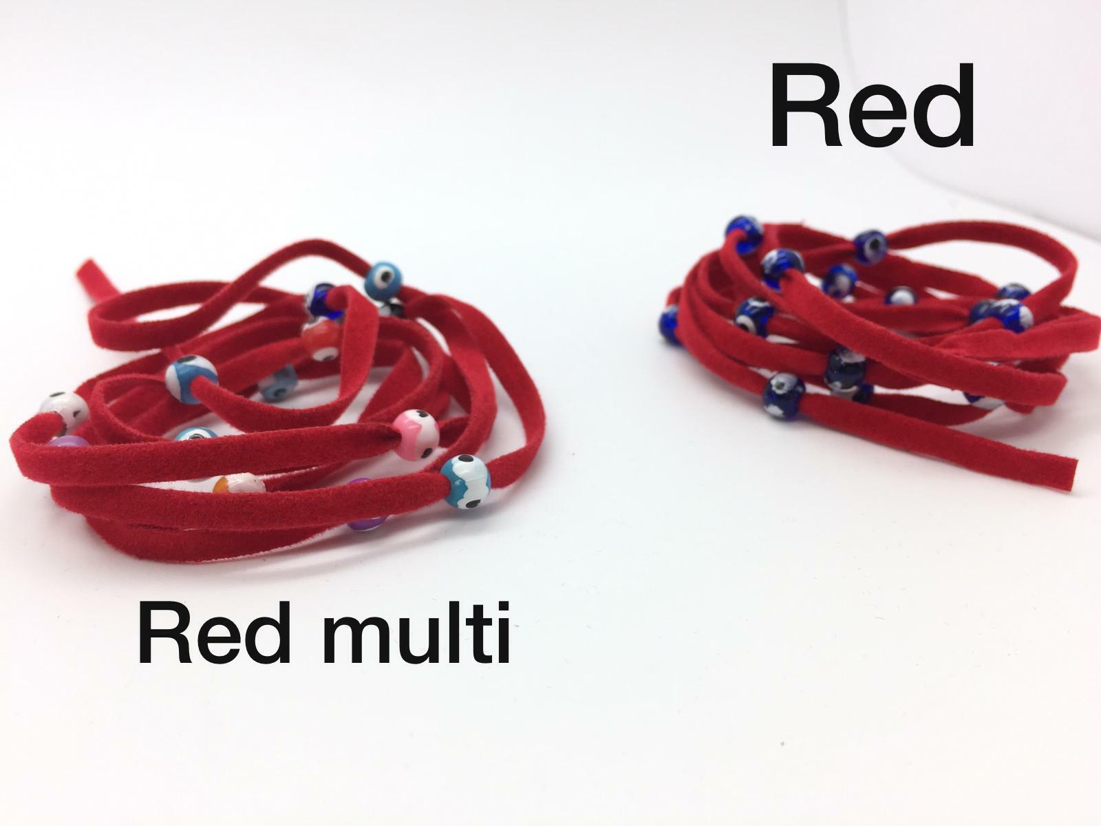Turkish Evil Eye Wrap Bracelets Velvet String Kabbalah Blue Beads Protector Luck