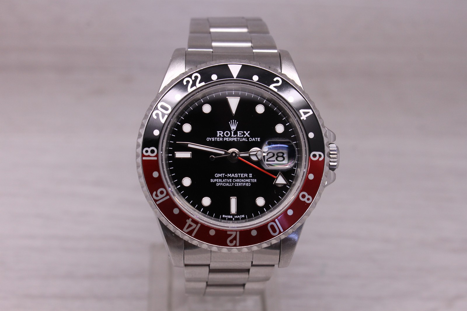 Vintage 1995 Rolex GMT Master II 16710 Mens 40mm Steel Watch Oyster Coke Bezel