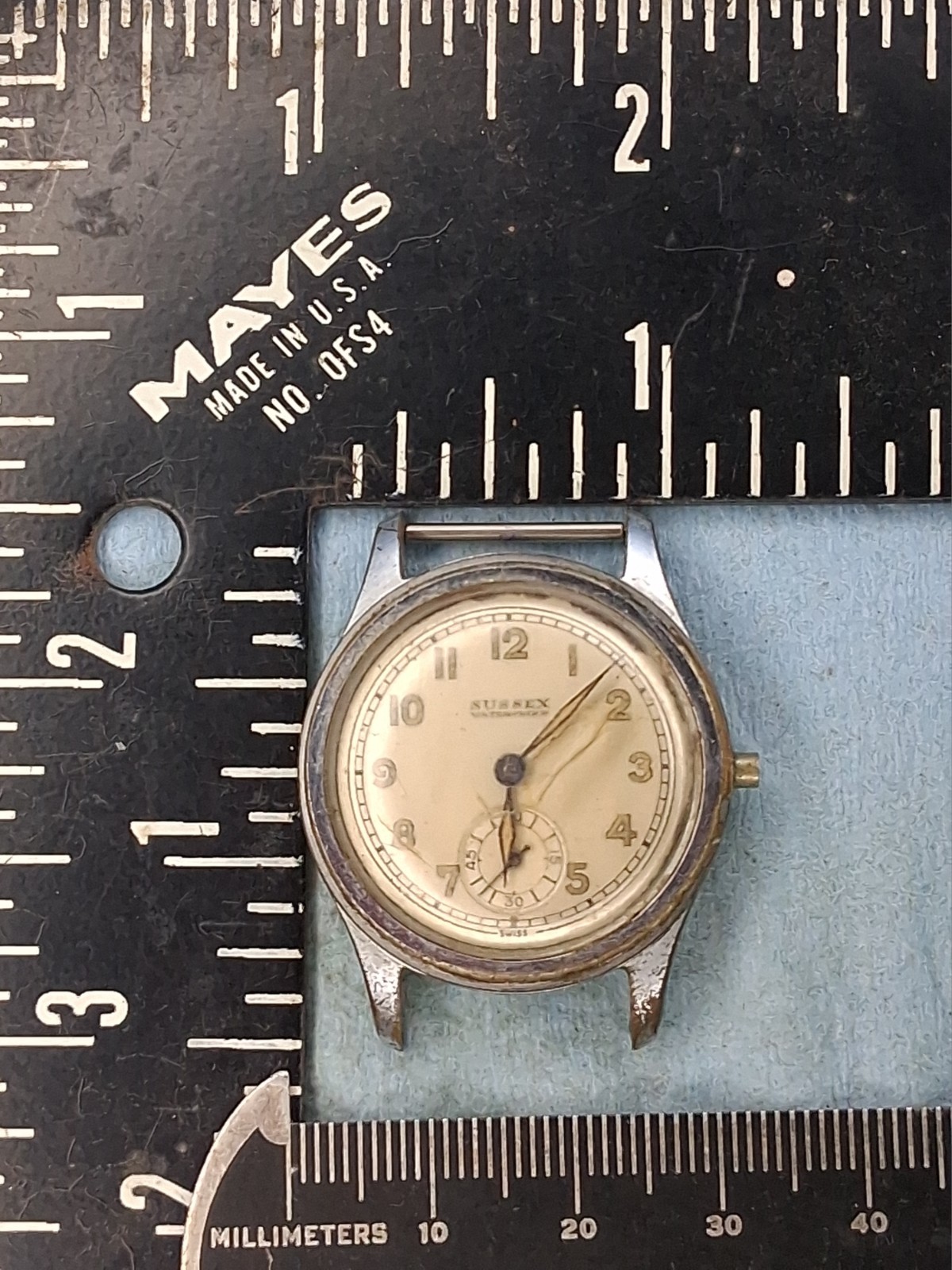 Lot W58 Mens Sussex Military Manual Wind Up Movement Vintage Watch Parts