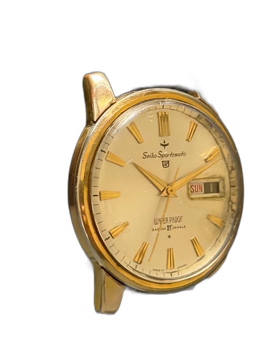 SEIKO Sportsmatic 5 Automatic Men’s Watch Champagne White Dial For Parts or Not