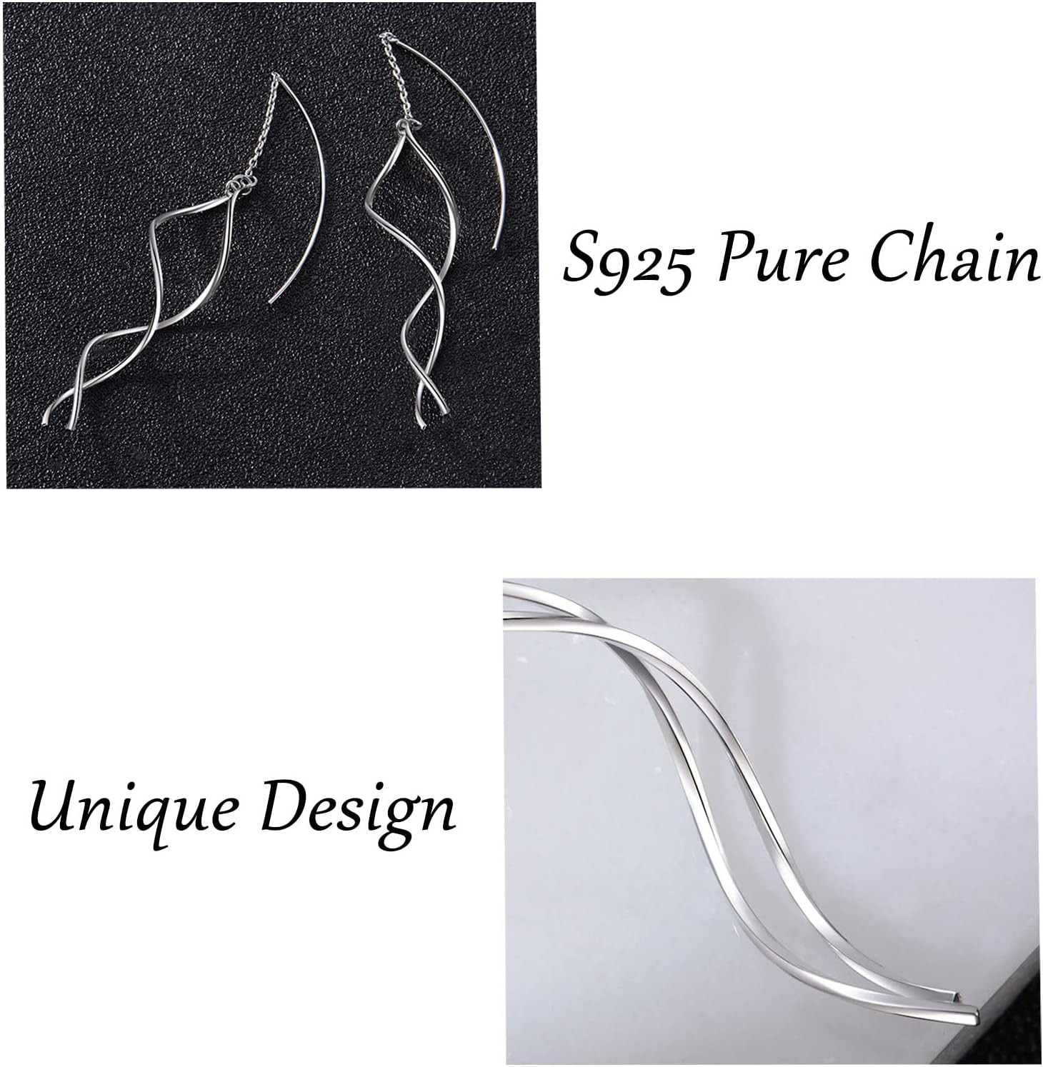Sterling Silver Threader Earrings For Women Trendy, Handmade Earrings Jewelry, T
