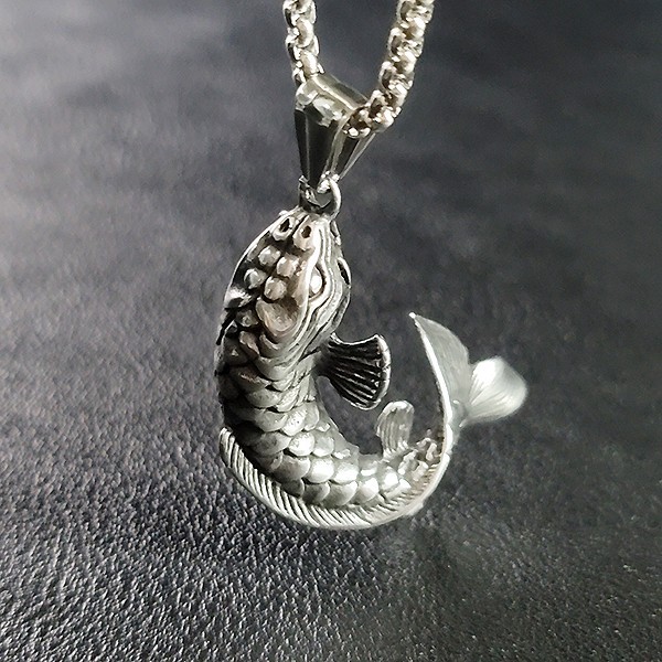 Koiran Koi Fish Titanium Pendant Necklace Vintage