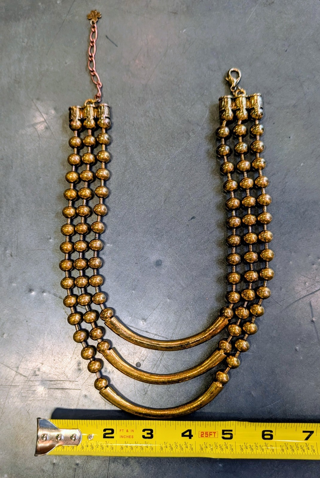 MCM Brass 3 Strand Necklace