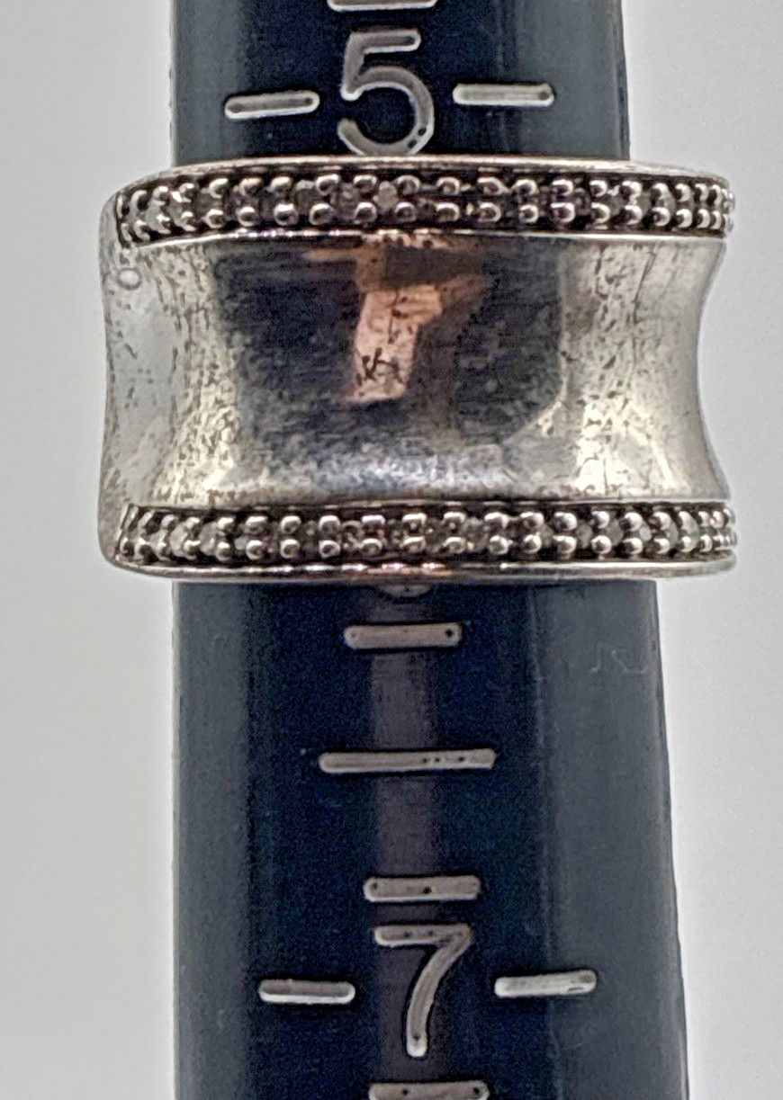 Sterling Silver 925 JWBR Ring Size 5.5 Concave Filigree Band 8.8 Grams
