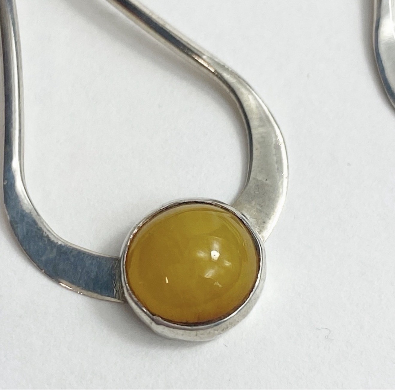 Baltic Egg Yolk Amber set in Sterling Silver Drop Earrings Tested