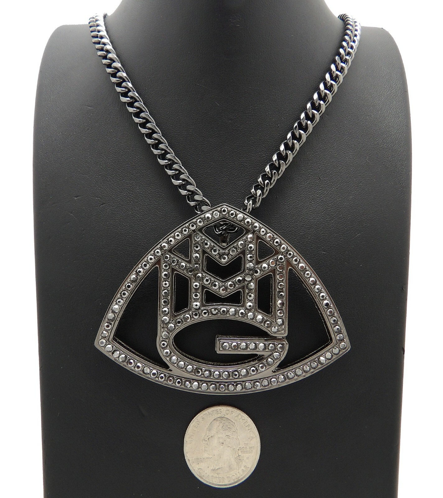 Hip Hop Fashion Iced “MMG” Pendant 6mm/30″ Cuban Chain RC3373