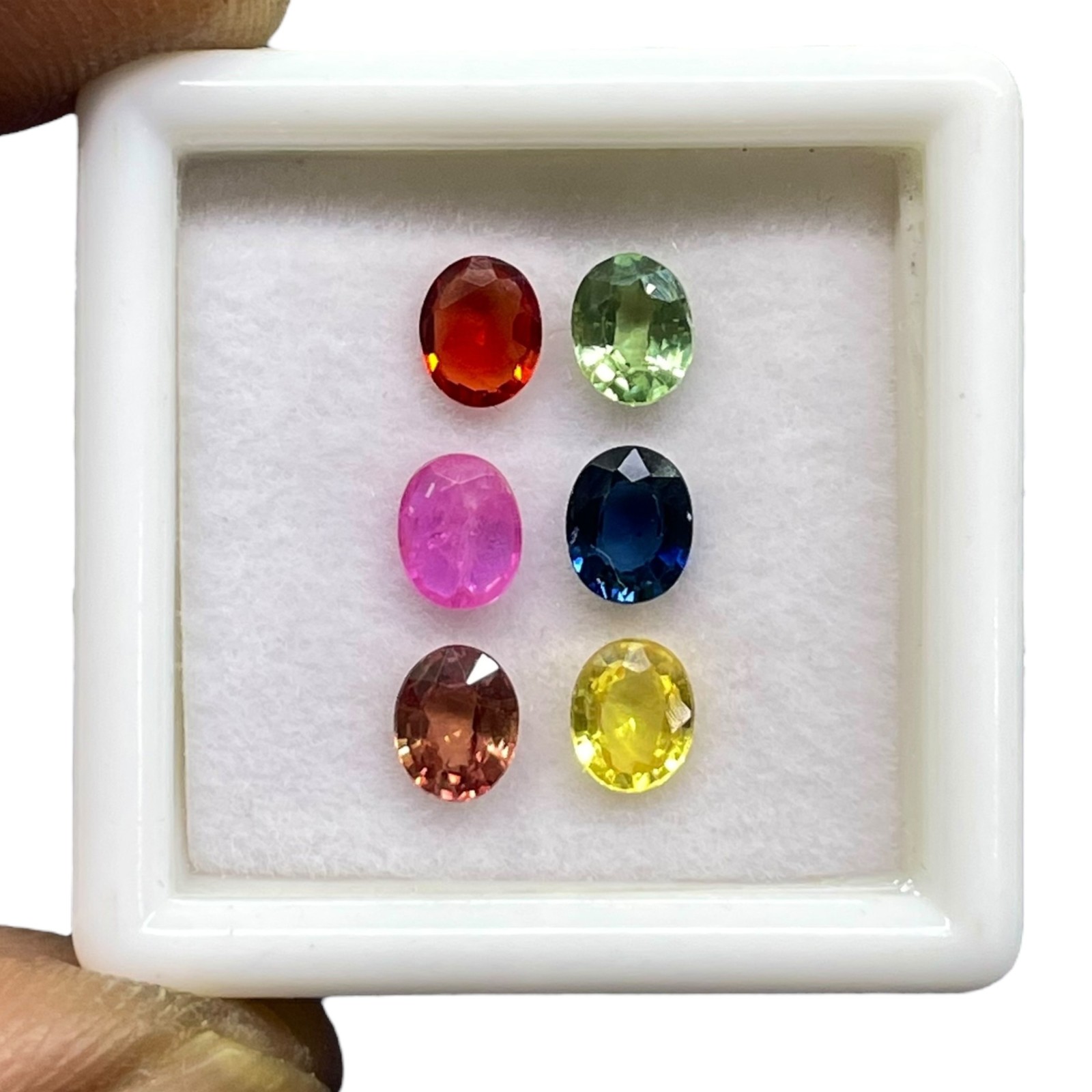 6 Pcs Natural Multi Sapphire 5x4mm Oval Cut Dazzling Loose Gemstone Lot 2.60 Cts