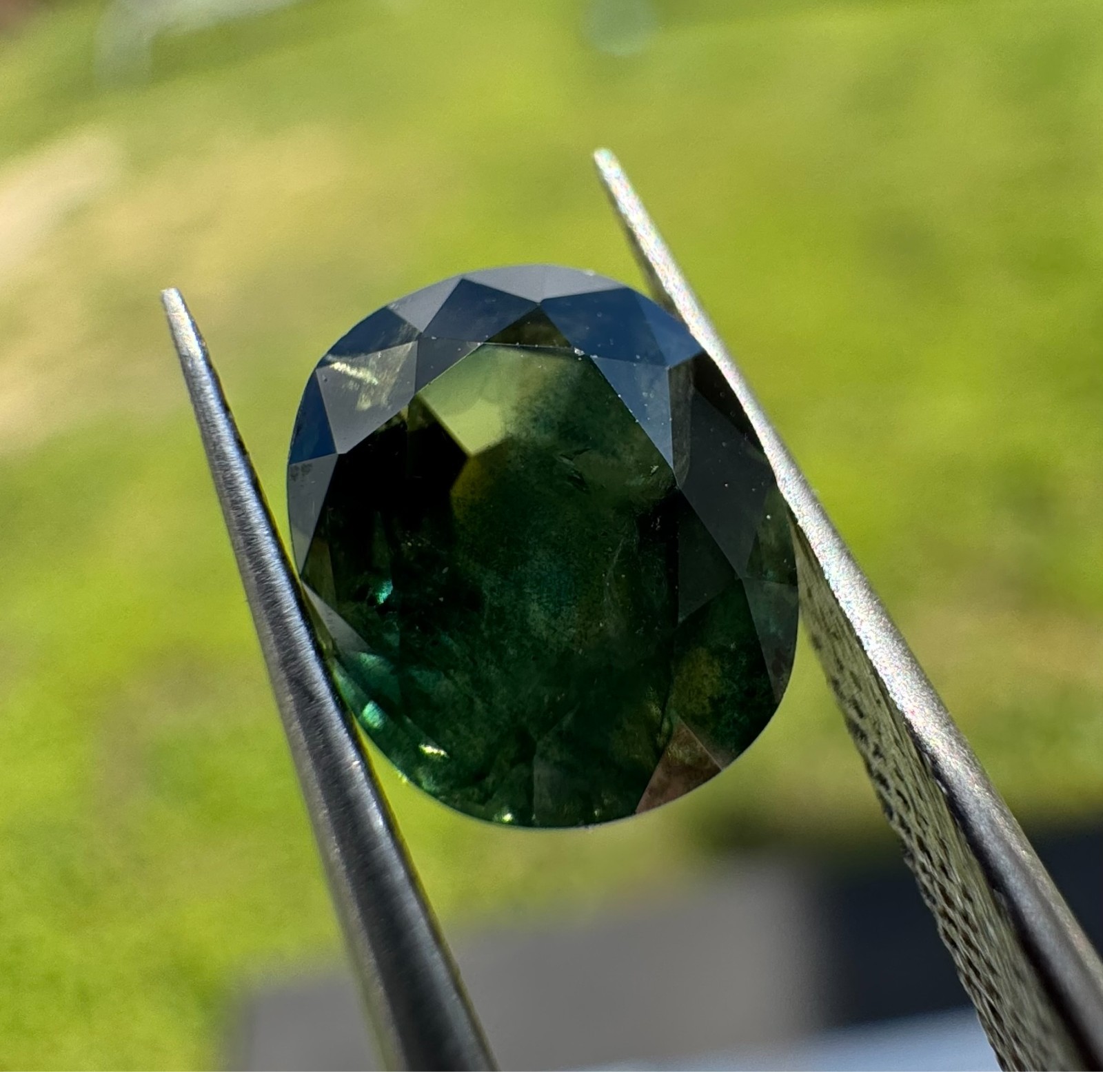 Natural No Heat Greenish Blue Sapphire 2.34ct Oval Cut GRA Certified