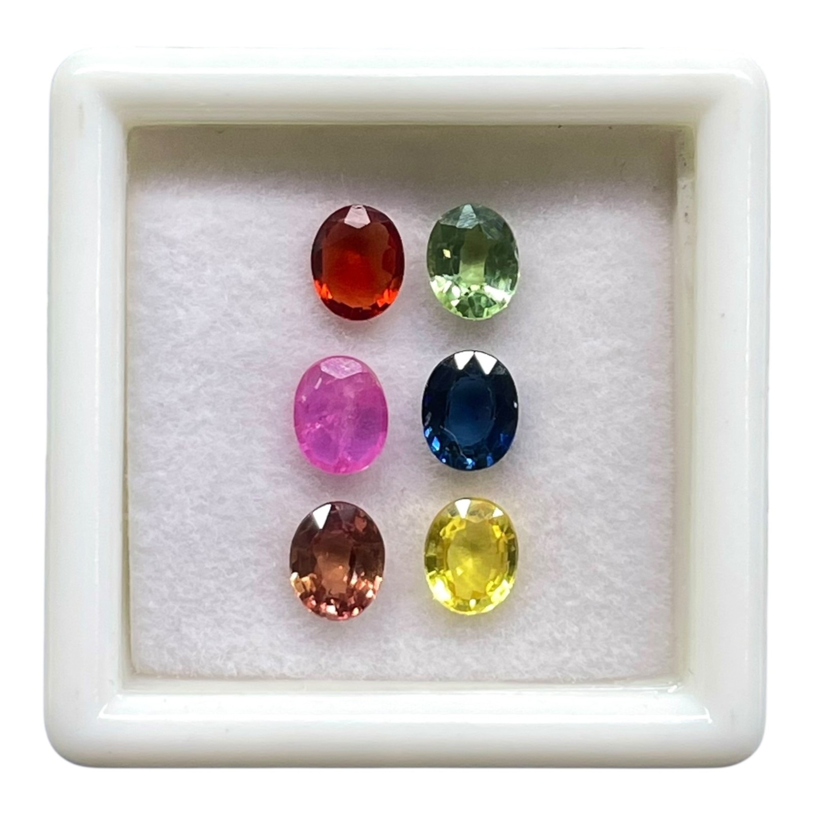 6 Pcs Natural Multi Sapphire 5x4mm Oval Cut Dazzling Loose Gemstone Lot 2.60 Cts