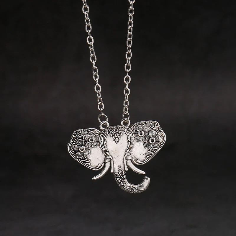 Elegant Elephant Bohemian Pendant Women Necklace Silver Plated New, Africa, Asia