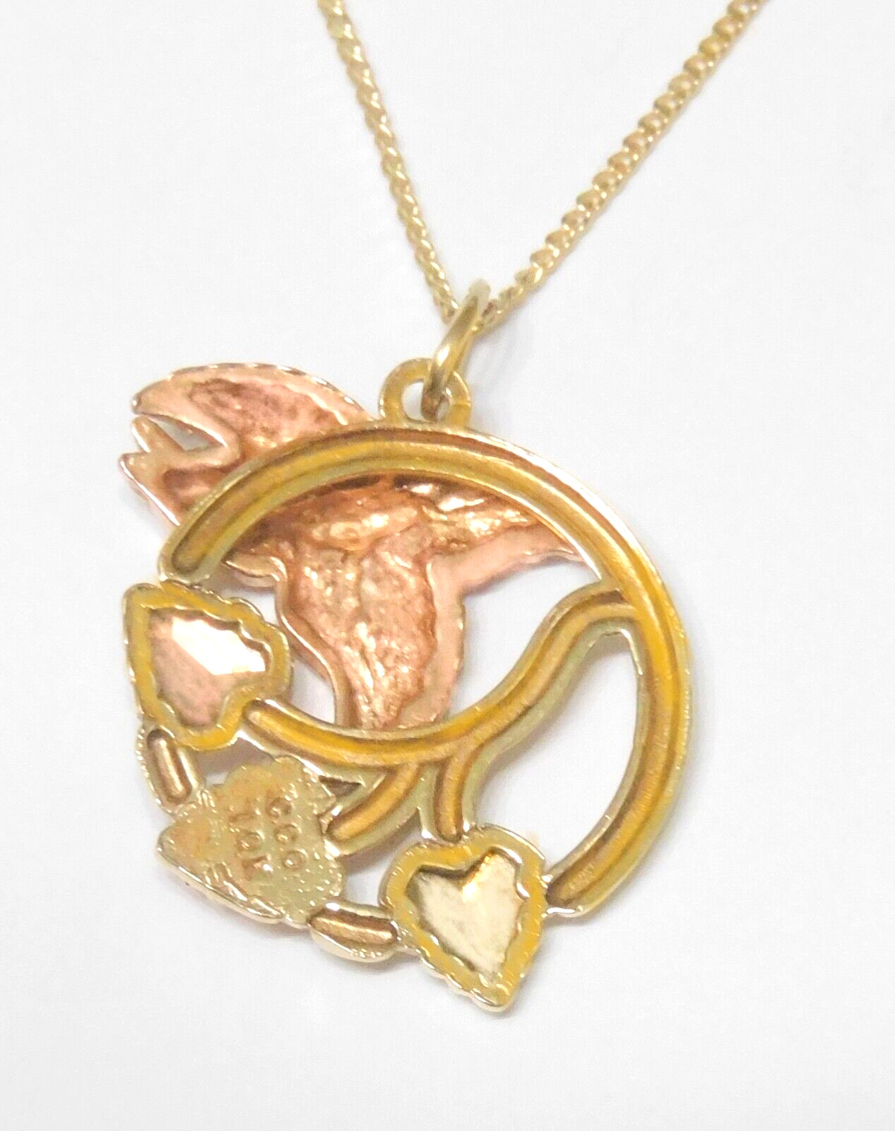 Black Hills Gold 10k Rose Gold Flying Bird Necklace 10k Chain
