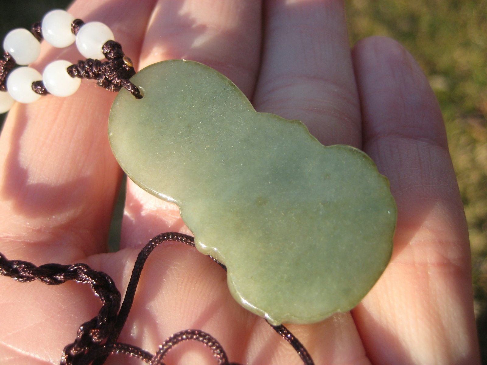 Jadeite Jade Kuan Yin Pendant Necklace Amulet Myanmar A2859