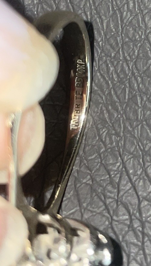 Vintage Trubrite 14k White Gold Size 9 Ring With Sapphire & Tiny Diamonds