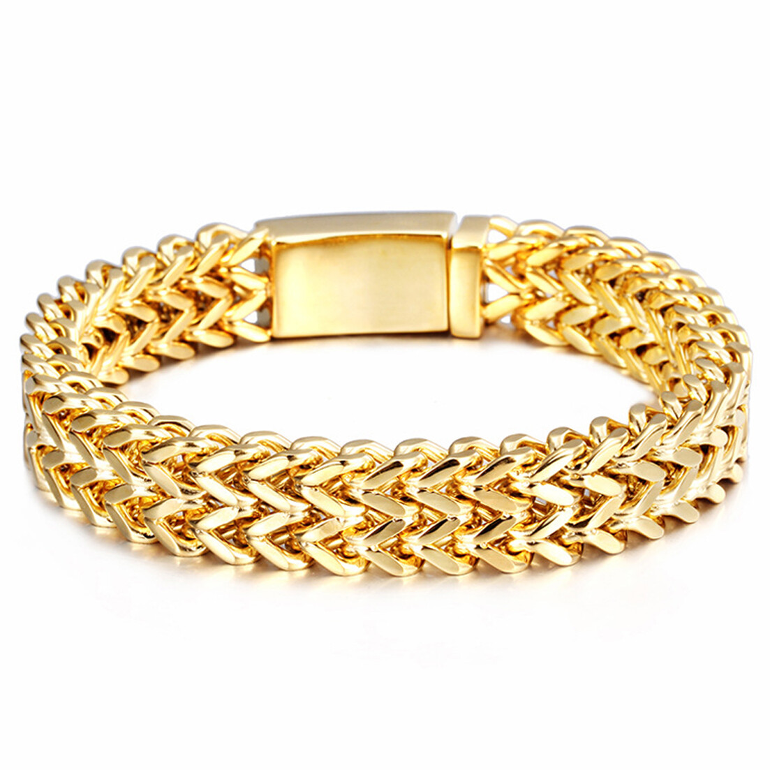 Multi-size Silver or Gold Stainless Steel Mens Chain Franco Bracelet Bangle Hot