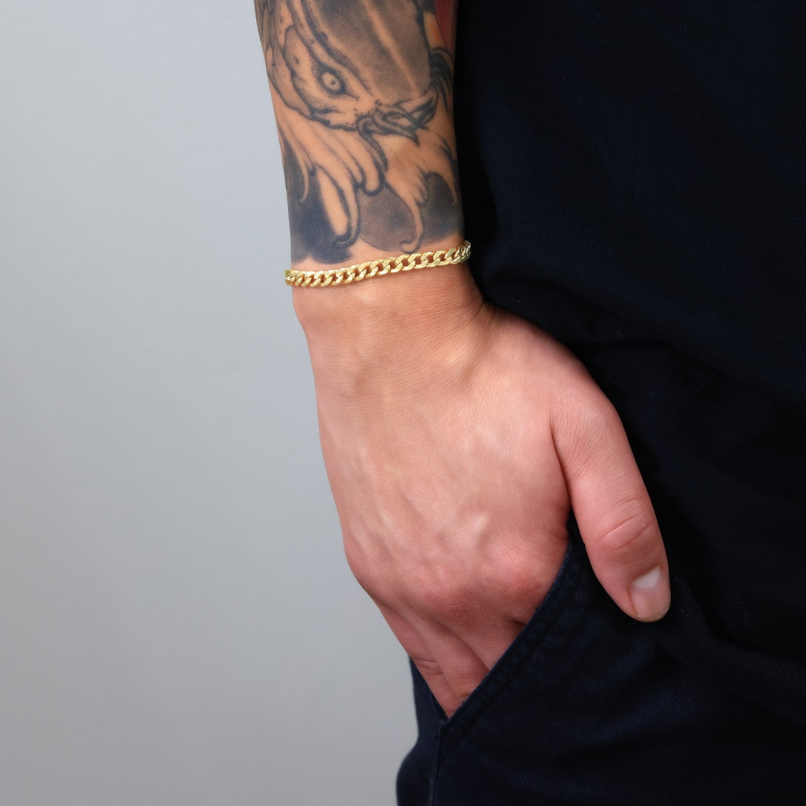 10K Yellow Gold 5mm Miami Cuban Link Chain Bracelet Men Women 7″ 7.5″ 8″ 8.5″ 9″