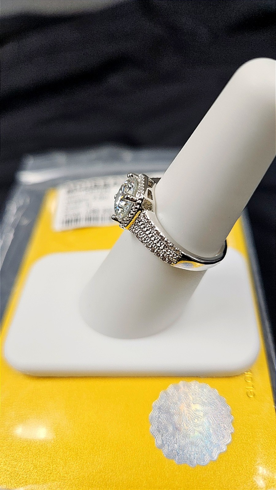Moissanite 2.0ctw GRA Engagement Ring White Gold Round Prong Size 7 2mm