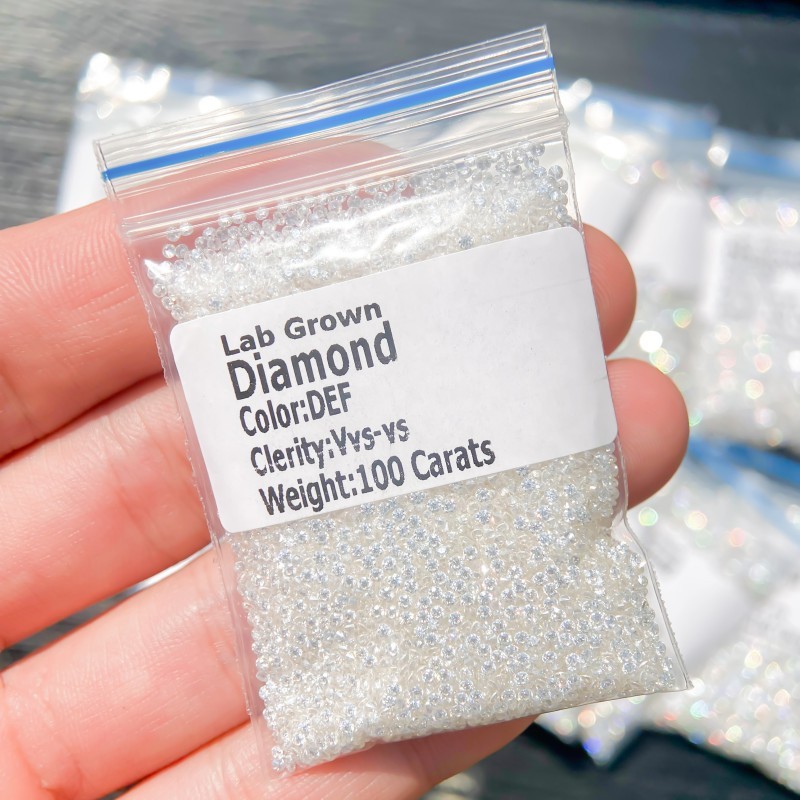 D VVS/VS Melee Lab Grown Diamonds 0.8mm ~ 3.9mm HPHT Full Cut Loose Diamond Gems