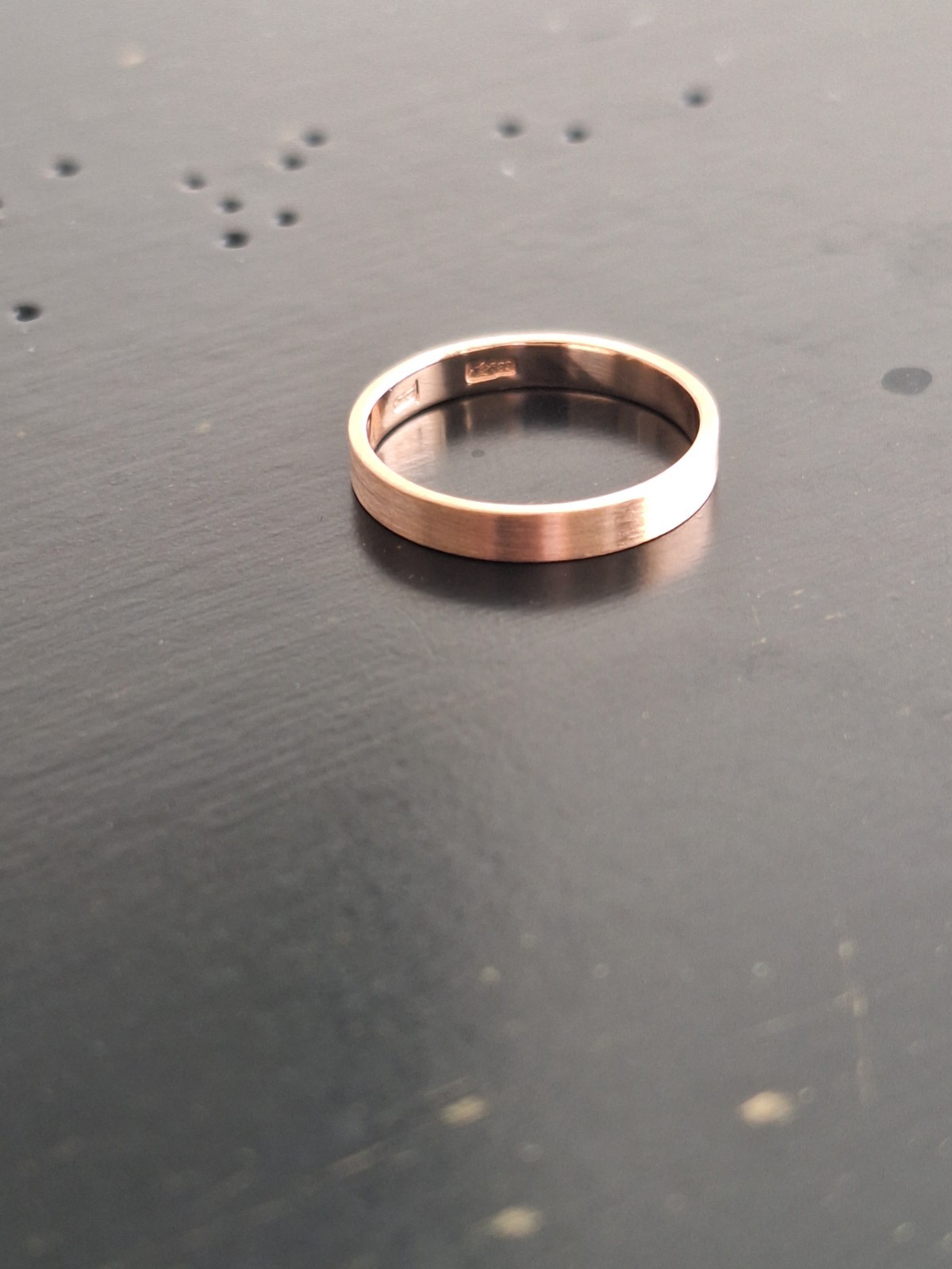 Vintage Antique Soviet 14k Rose Gold Classic Wedding Band Ring Size 5