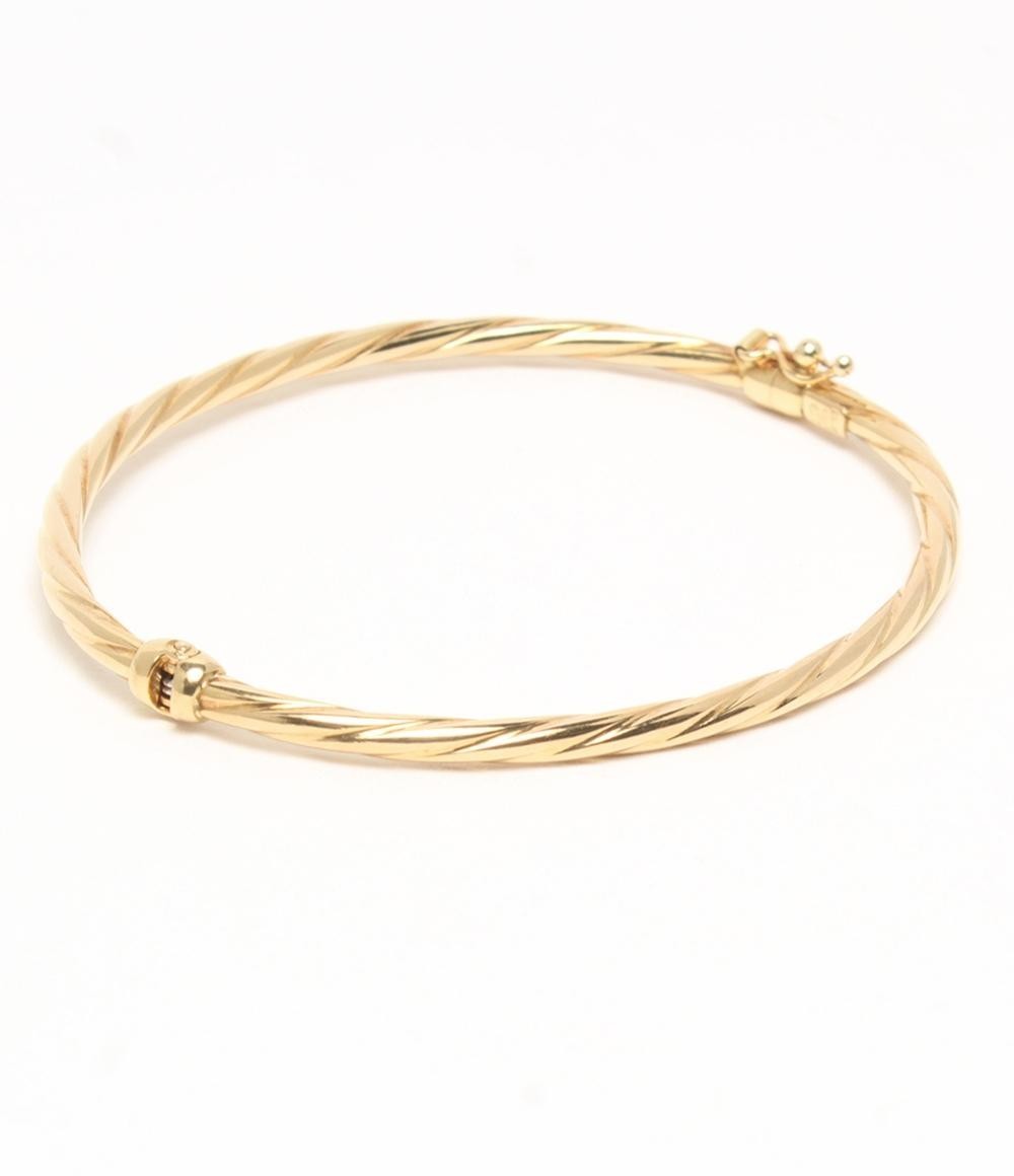 UNOAERRE Bangle Bracelet K18 Yellow Gold 16.5cm Authentic Italy Jewelry