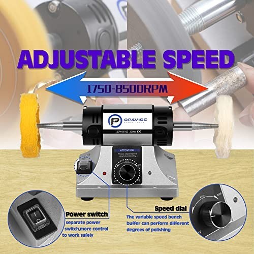 Jewelry Polisher – Adjustable Variable Speed Bench Grinder Polishing & Buffing