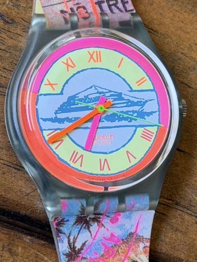 NWT NOS VTG 1993 Swatch “Postcards” GN127