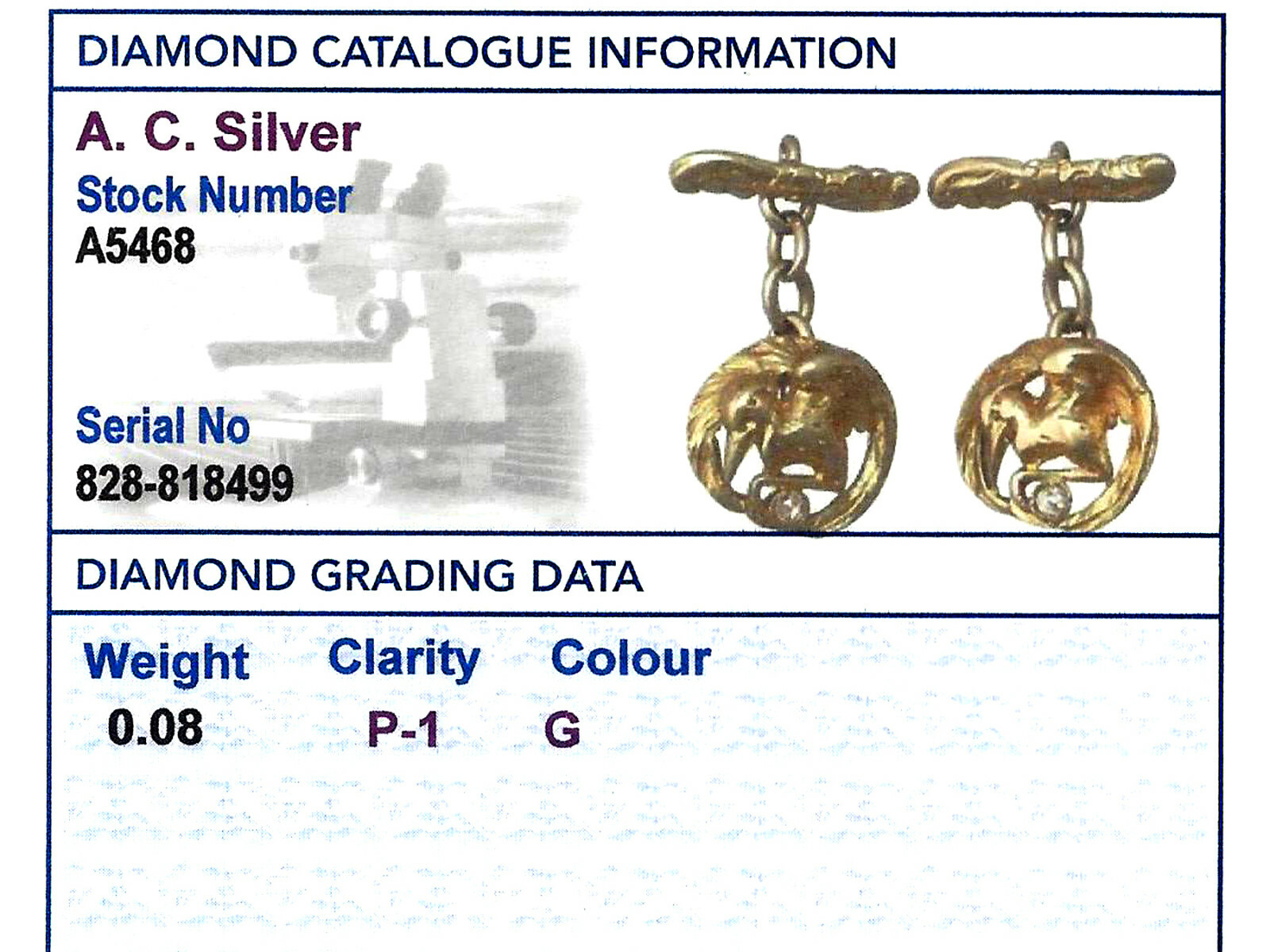 Antique Circa 1900 18k Yellow Gold ‘Bird’ Cufflinks