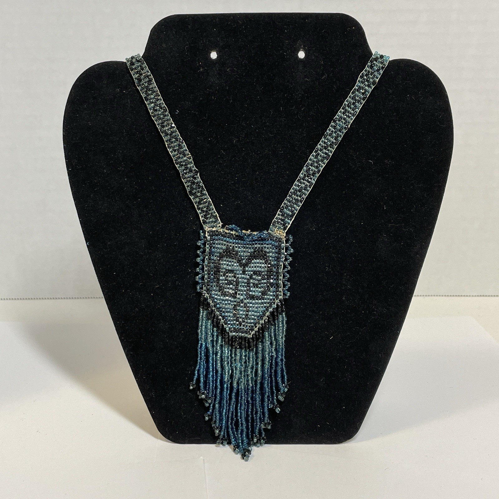 Handmade Native Style Beaded Necklace Multicolor Tribal Boho Long Fringe Jewelry