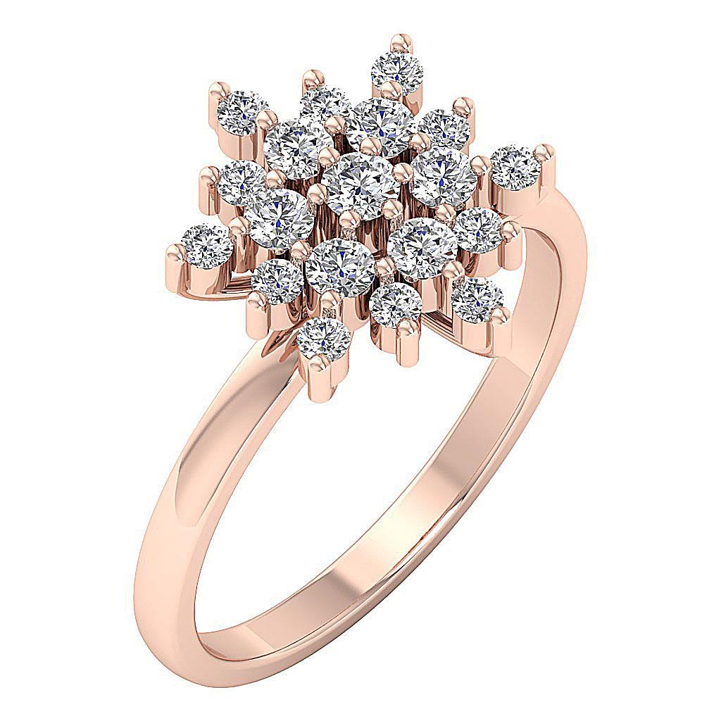 Right Hand Engagement Ring I1 G 0.85 Ct Round Diamond 14K White Yellow Rose Gold