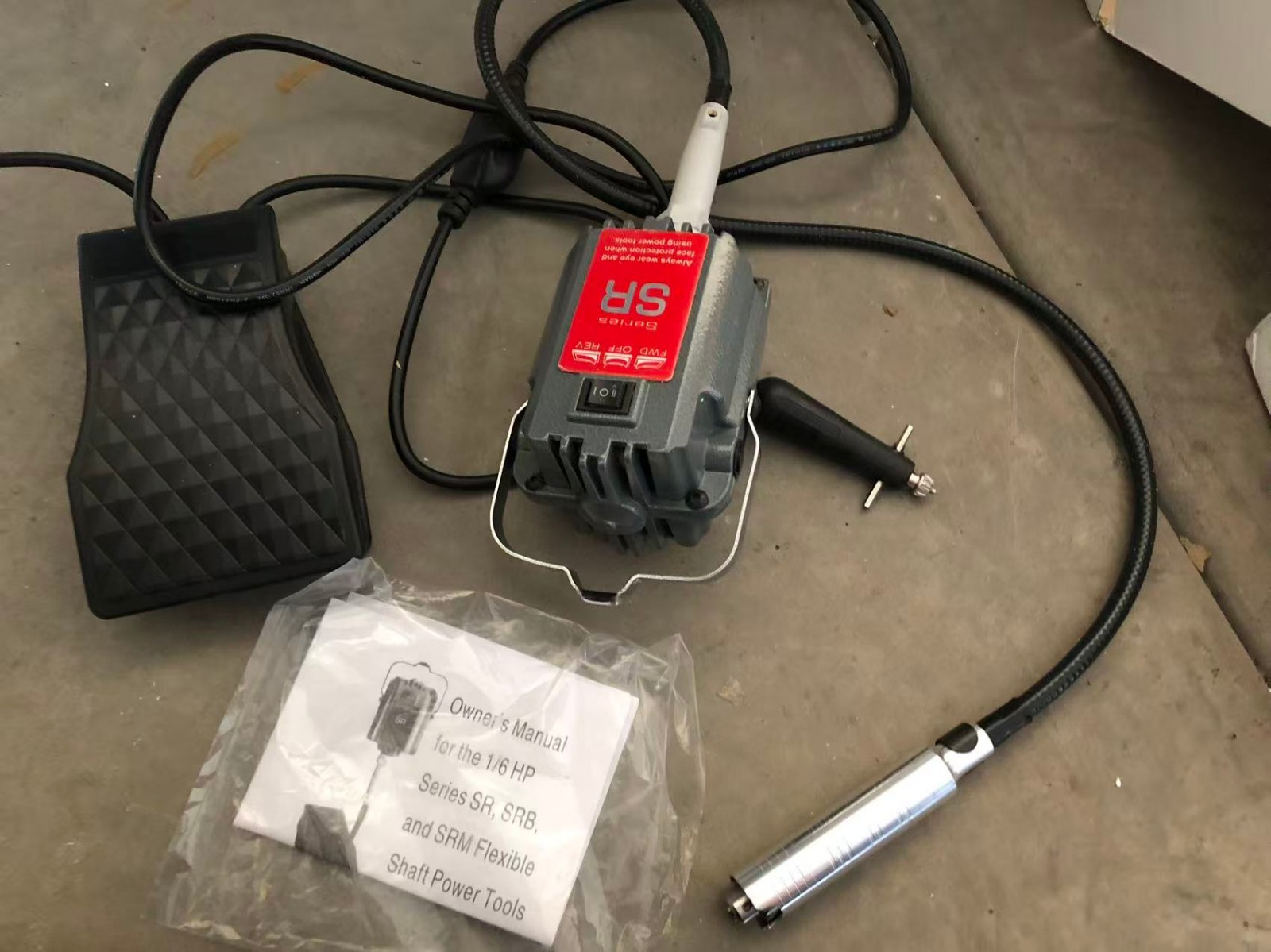 SR Series 110V Flex Shaft Rotary Tool Powers On Parts or Repair