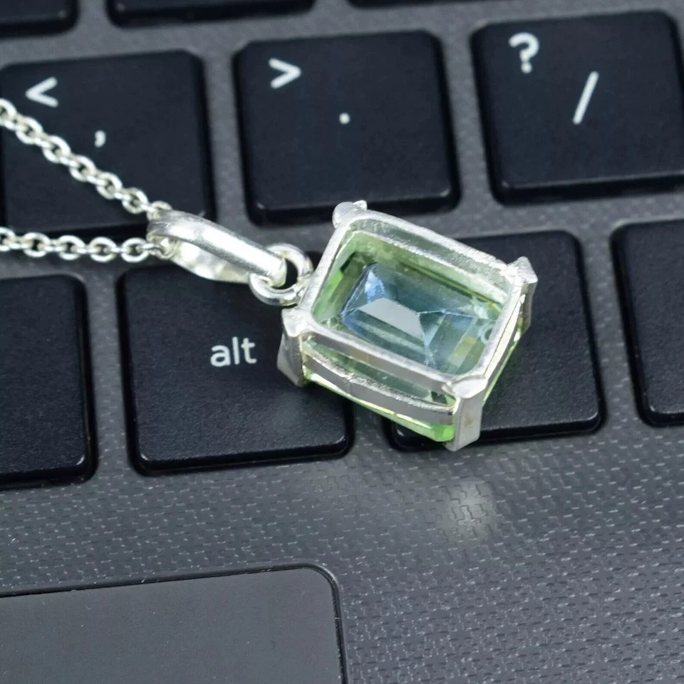 Natural Pitambari Sapphire Certified 26 Ct+ Loose Gem 925 Solid Silver Pendant