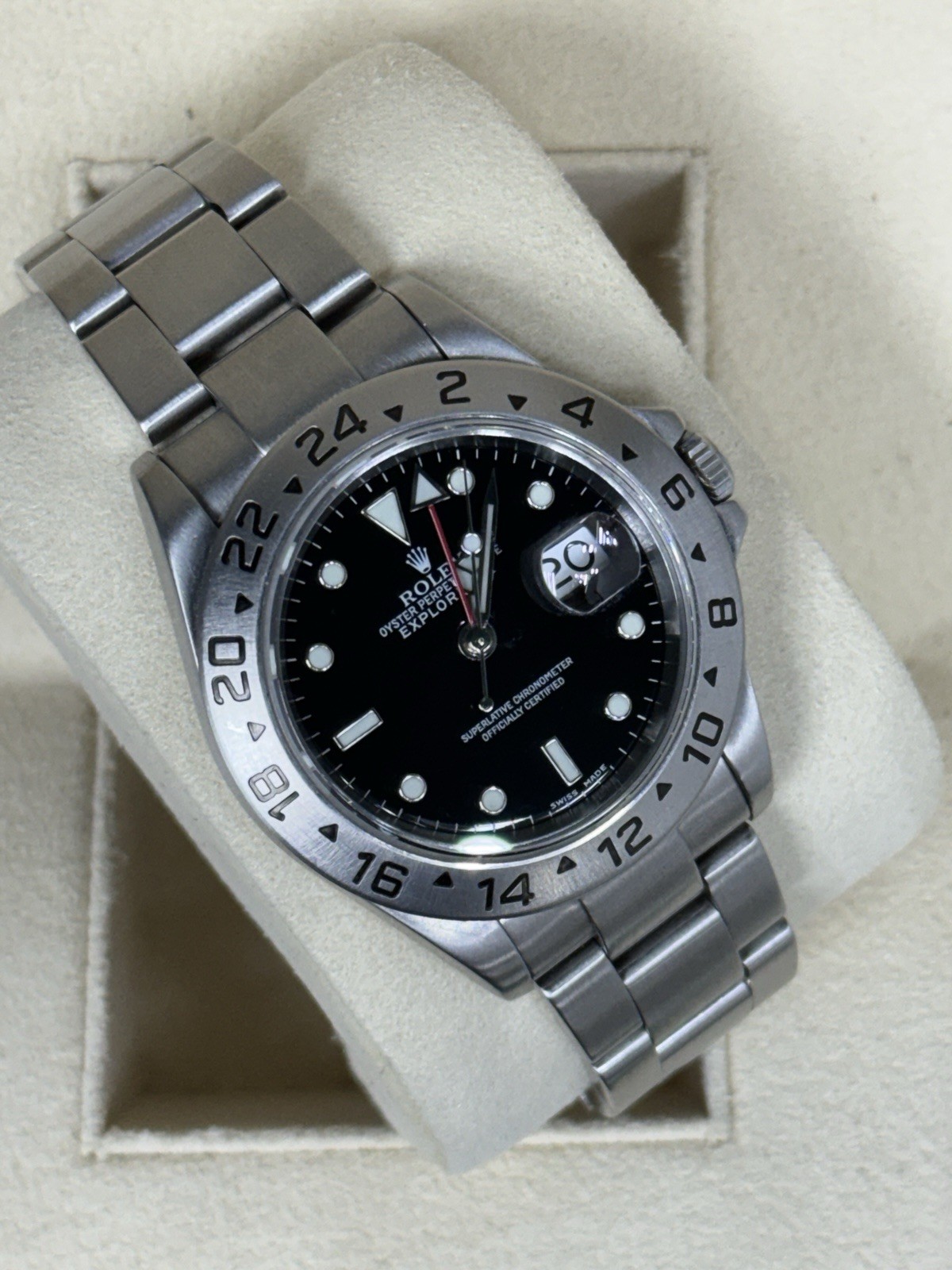 Rolex Explorer 16570 Silver Oyster Bracelet with Silver Bezel Watch Only.