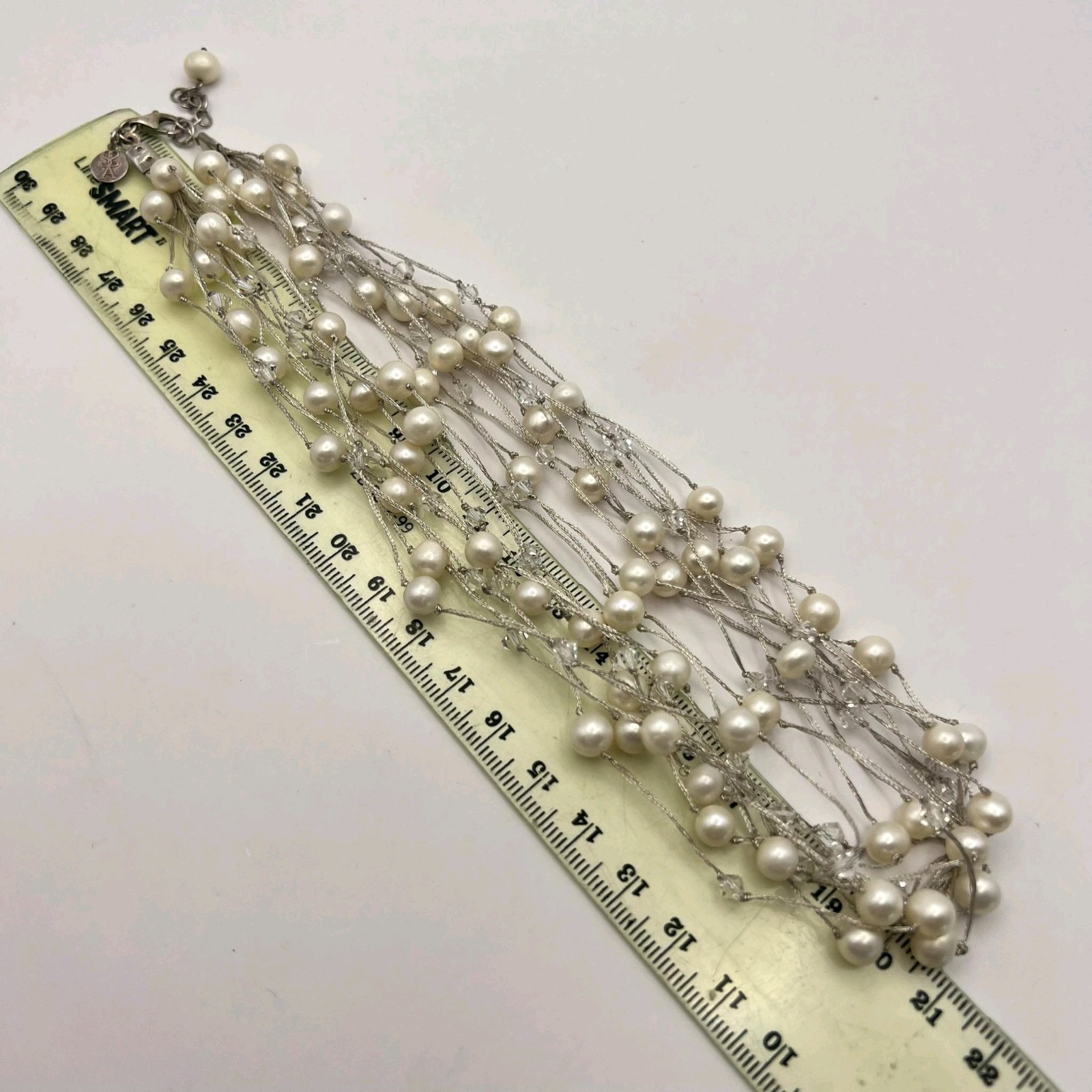 S&S Disigner Vintage Sterling Silver 925 Necklace Jewelry Mother of Pearl 33 gr
