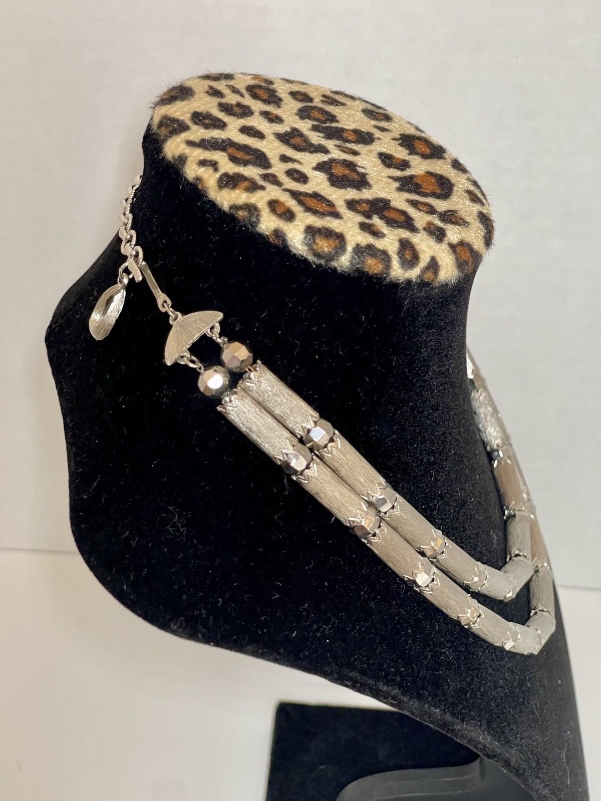 Vintage Double Strand Silver tone Necklace