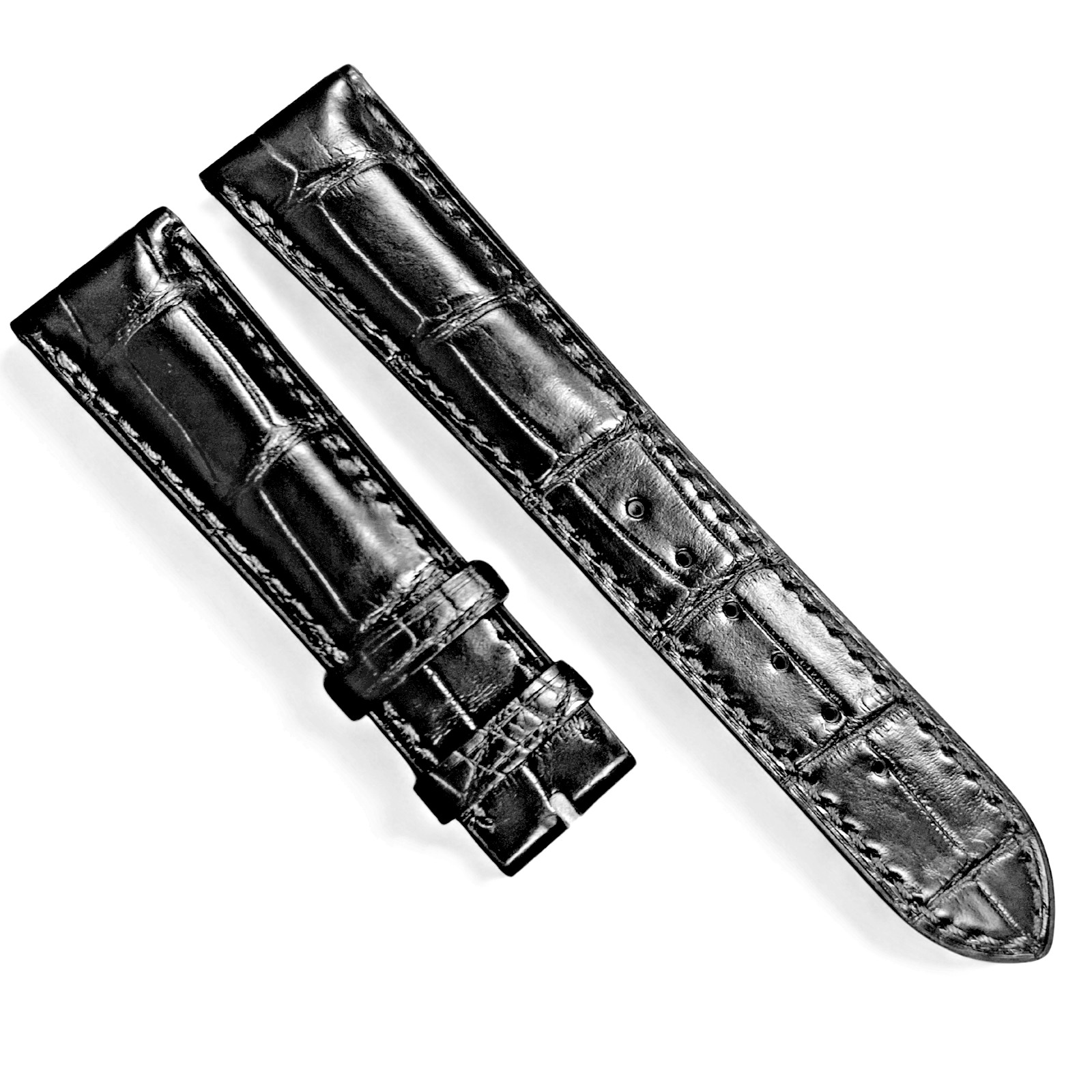 OEM Patek Philippe Black Alligator Leather Watch Band – 18mm x 14mm