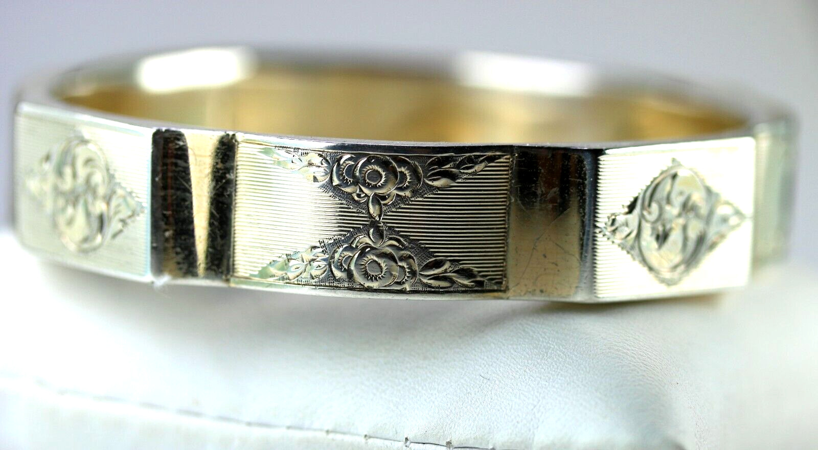 Vintage .900 Silver Art Nouveau Bangle 25.0g
