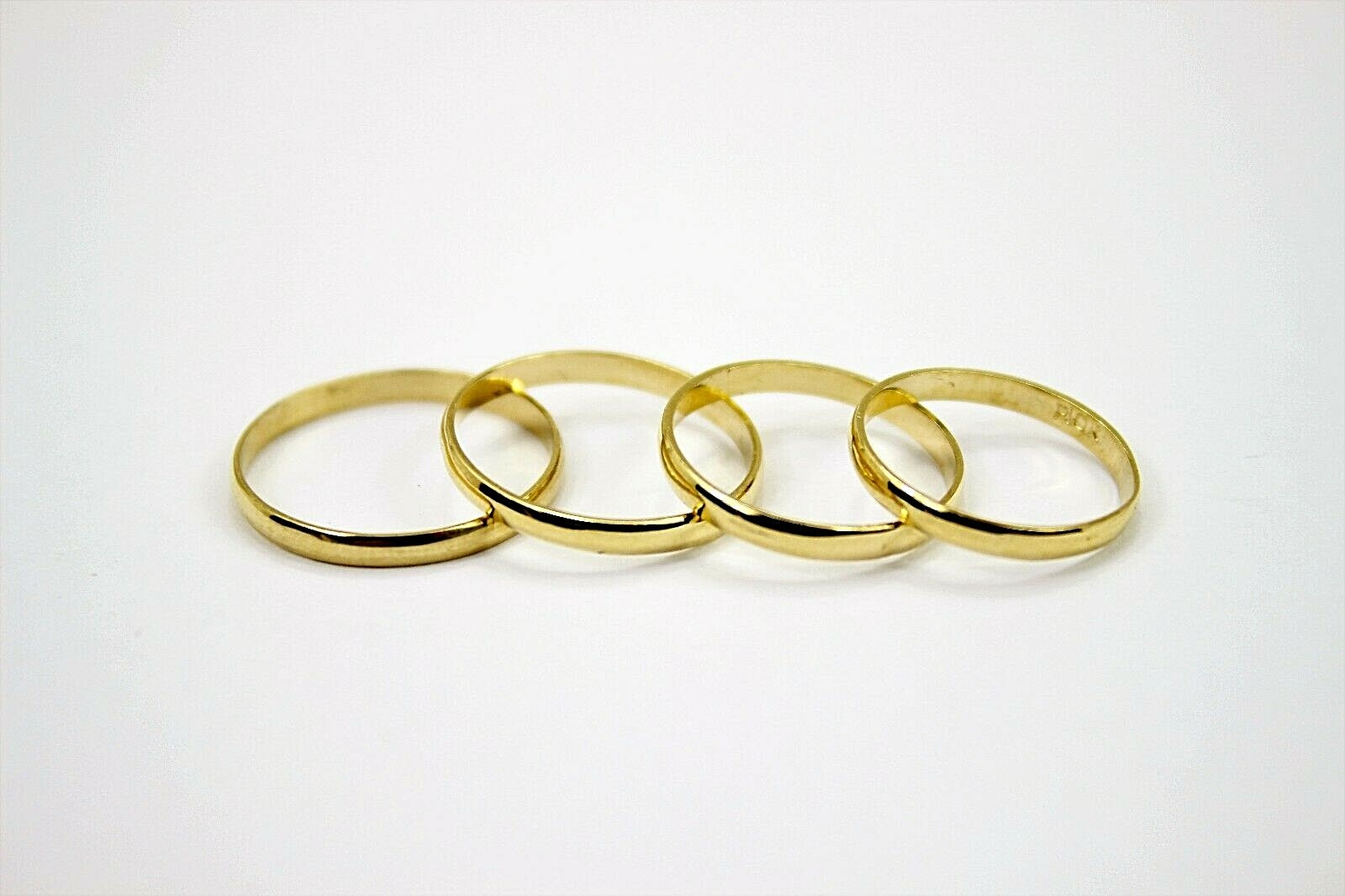 2mm 10K Solid Yellow Gold Plain Knuckle Band Simple Ring Women Sizes 2 to 7.5