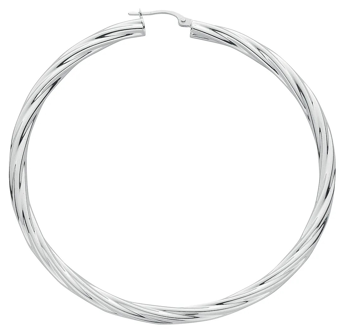 Hoop Earrings Sterling Silver Twisted Womens Jewellery